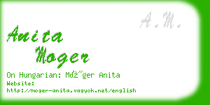 anita moger business card